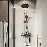 Смеситель для ванны с верхним душем, черный матовый, SpaHome, IDDIS, SPABLBTi06