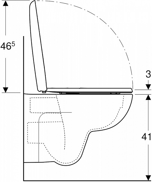 Унитаз с инсталляцией Geberit Renova 500.124.TC.R с горизонтальным выпуском