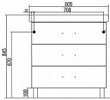 Тумба под раковину Акватон Америна 76 см 1A169101AM950