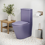 Унитаз GR-4480LIMS Color (620*365*810) ФИОЛЕТОВЫЙ МАТОВЫЙ напольный БЕЗОБОДКОВЫЙ, 2 места