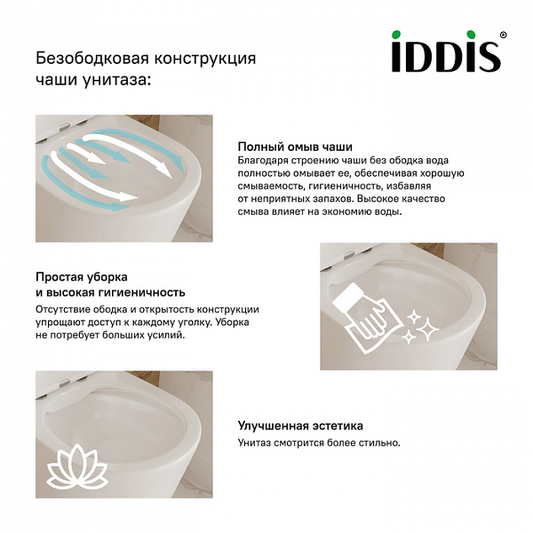 Унитаз подвесной безободковый, Stone,  IDDIS, STORDSEi25