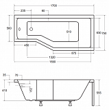 Акриловая ванна Besco Integra 170x75 WAI-170-PP3 Правая