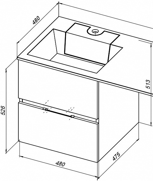 Тумба под раковину Aquanet Алвита 48 серый антрацит 00243662