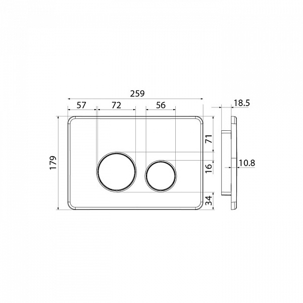 Клавиша смыва, универсальная, нержавеющая сталь, Unisteel, 010, IDDIS, UNS10S0i77