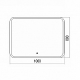 Зеркало AZARIO Стив New 1000х800 bluetooth, двойной подогрев, часы, сенс выкл