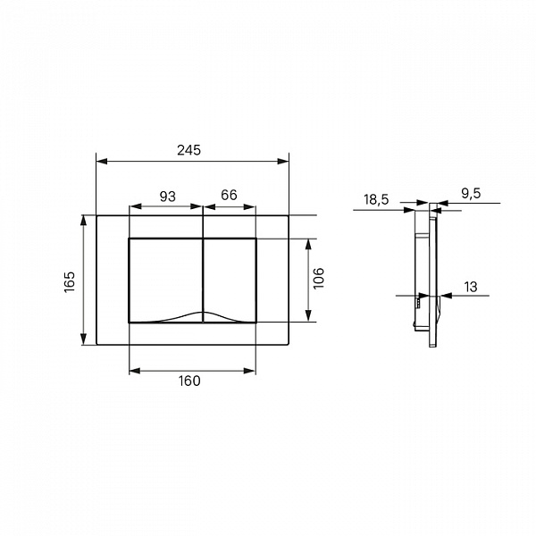 Клавиша смыва, универсальная, белая, Unifix, 005, IDDIS, UNI05MWi77