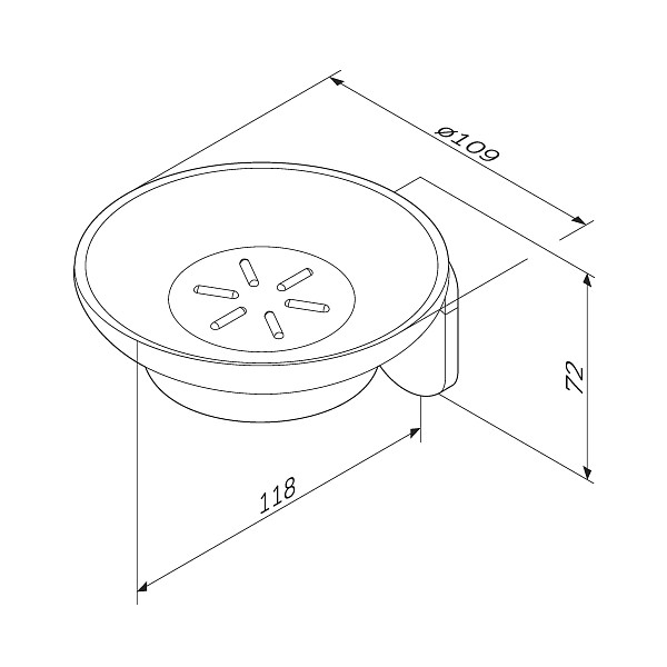 A8434200 X-Joy Стеклянная мыльница с настенным держателем