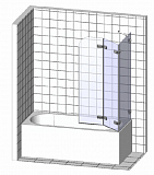 Шторки для ванны Cersanit EASY 140x115 двойной