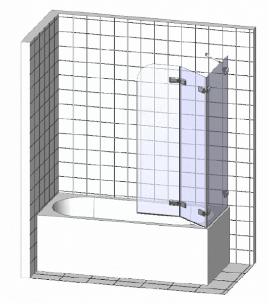 Шторки для ванны Cersanit EASY 140x115 двойной