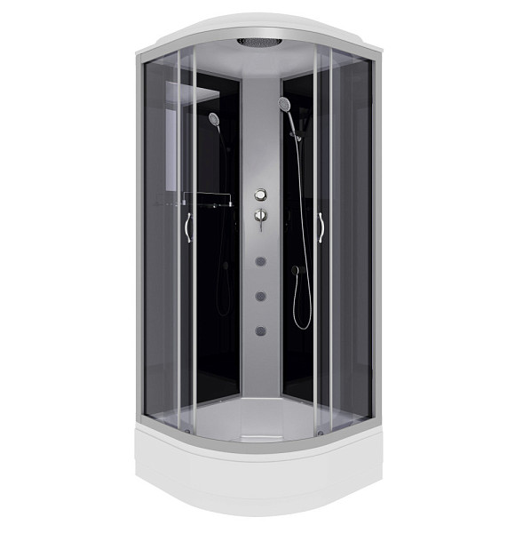 Душ.каб. NG-3502-14G (1000х1000х2150) низкий поддон(26см) стекло ТОНИРОВАННОЕ 4 места