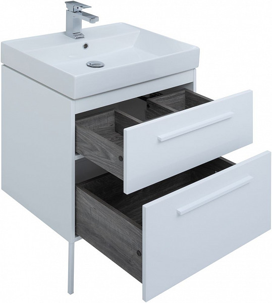 Тумба под раковину Aquanet Nova 60 белый (2 ящика) 00242279