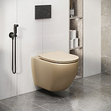 Унитаз GR-4411BEMS Color (550*365*395) БЕЖЕВЫЙ МАТОВЫЙ подвесной БЕЗОБОДКОВЫЙ