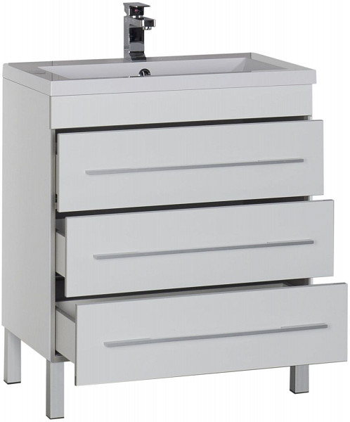 Тумба под раковину Aquanet Верона 75 белый (напольная 3 ящика) 00178254