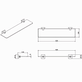 Полка AZARIO RINA стеклянная 52 см (AZ-87003)