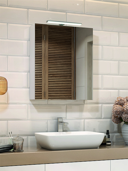 Зеркальный шкаф VIGO Plaza 600 со светильником