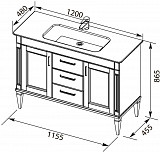 Тумба под раковину Aquanet Селена 120 белый/серебро 00201652
