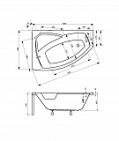 Акриловая ванна Besco Rima 130x85 WAR-130-NL Левая