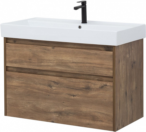 Тумба под раковину Aquanet Nova Lite 90 дуб рустикальный (2 ящика) 00249518