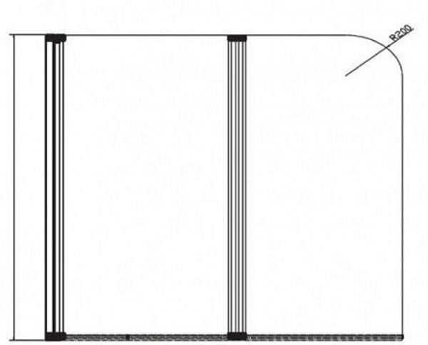 Шторки для ванны Cersanit EASY 140x115 двойной