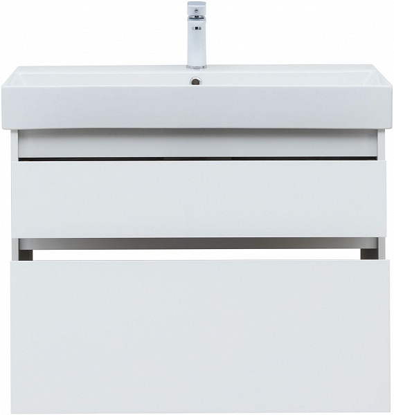 Тумба под раковину Aquanet Nova Lite 85 белый глянец, 2 ящика 00249936