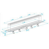 Душевой лоток с решеткой PlastBrno SZE1750