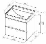 Тумба под раковину Aquanet Вега 60 (2 ящика) 00308318