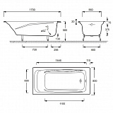 Чугунная ванна Jacob Delafon Repos 180x85  E2904-00