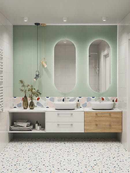 Столешница STONE из керамогранита Aura 80x45x2 светло-серый сатиновый