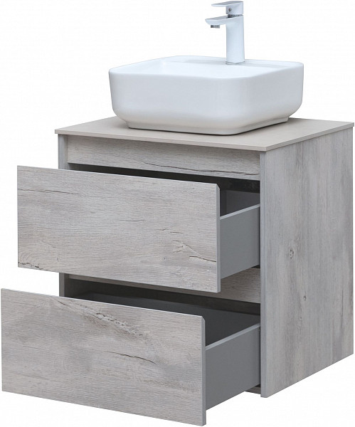 Тумба под раковину Aquanet Nova Lite 60 дуб белый (2 ящика) 00287874