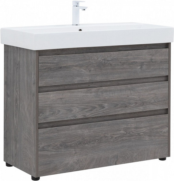 Тумба под раковину Aquanet Nova Lite 100 дуб рошелье (3 ящика) 00302479