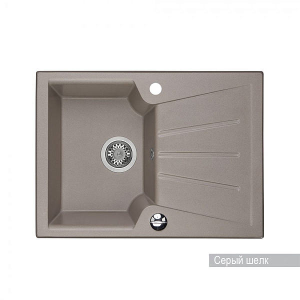 Мойка для кухни Aquaton Монца прямоугольная с крылом серый шелк 1A716032MC250