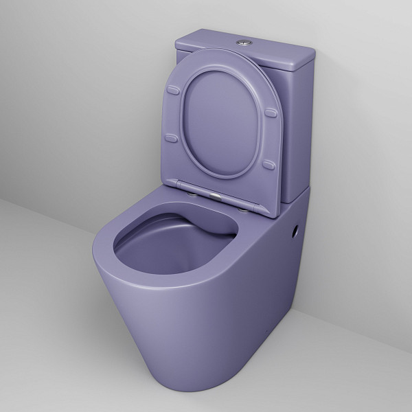 Унитаз GR-4480LIMS Color (620*365*810) ФИОЛЕТОВЫЙ МАТОВЫЙ напольный БЕЗОБОДКОВЫЙ, 2 места