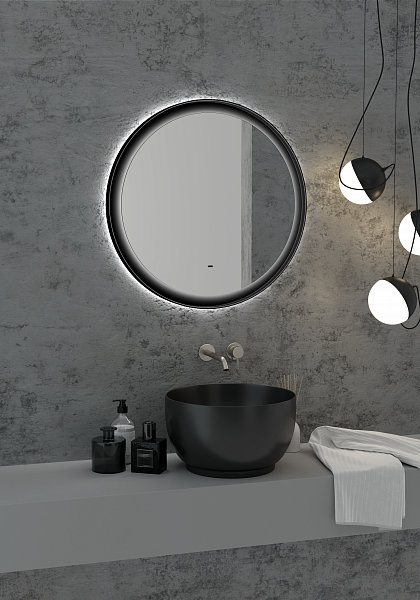 Зеркало Континент "Planet Black Led" D 700 с бесконтактным сенсором