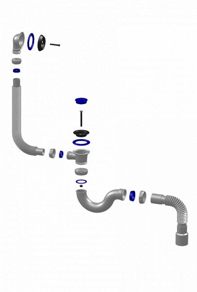 Слив-перелив Unicorn S32 прямоточный с гибким соединением 40 см