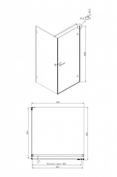 Душевое ограждение Ambassador Abner 10011101R