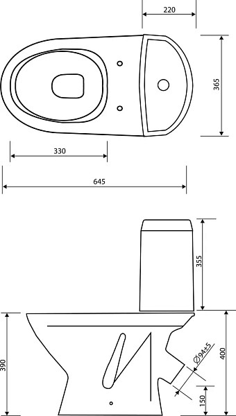 Унитаз-компакт Оскольская керамика Арго Стандарт