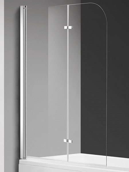 Шторка  на ванну AQUAme 1200*1400мм., стекло 6мм, цвет профиля хром, петли латунные.