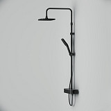 F078F222 Func, душ. система: см-ль-полка д/душа с ТМС: душ.штанга, верхн. душ квадр., ручн.душ, черн