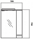 Зеркало-шкаф Акватон Онда 59x80 1A009802ON01R правый с подсветкой