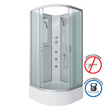 Душ.каб. NG-3302-14BKG (1000х1000х2000) средний поддон(26см) стекло МАТОВОЕ 4 места