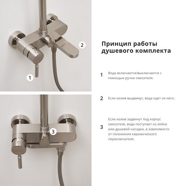 A14201 Душевой комплект со смесителем Wasserkraft