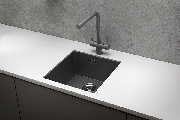 4445U, ГРАФИТ МАТОВЫЙ, стальная кухонная мойка