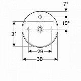 Раковина накладная 45 см Geberit VariForm 500.769.01.2 с отверстием перелива