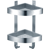 Полка угловая двухэтажная Azario подвесная, хром (AZ-833-2)