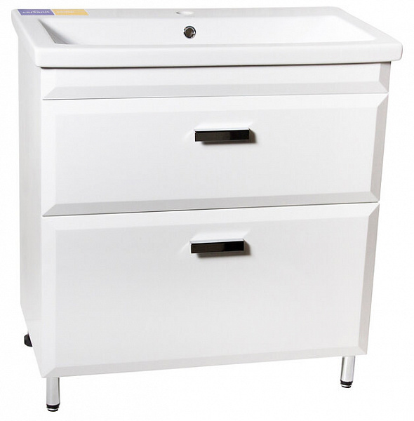 Тумба напольная Style line Лотос 70 под раковину Комо 70, Люкс белая, PLUS