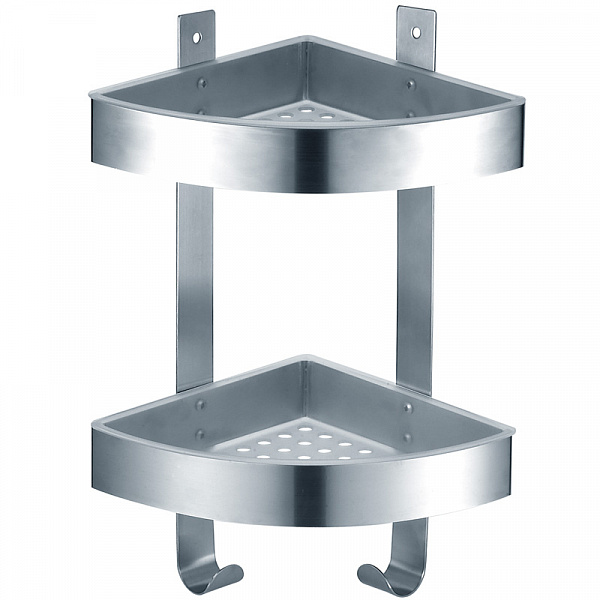 Полка угловая двухэтажная Azario подвесная, хром (AZ-833-2)