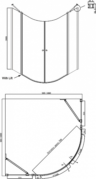 Душевое ограждение Ambassador Nord 13011102
