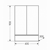 Подвесной шкаф над стиральной машиной Марс 60х90 Санта 700245