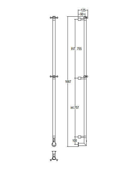 Полотенцесушитель электрический Margaroli Acrobaleno 616X, цвет: хром 616XCRB-1650