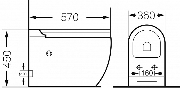 Унитаз GR-PR-5502 impuls (570*360*450) БЕЛЫЙ напольный с тонкой крышкой, 1 место